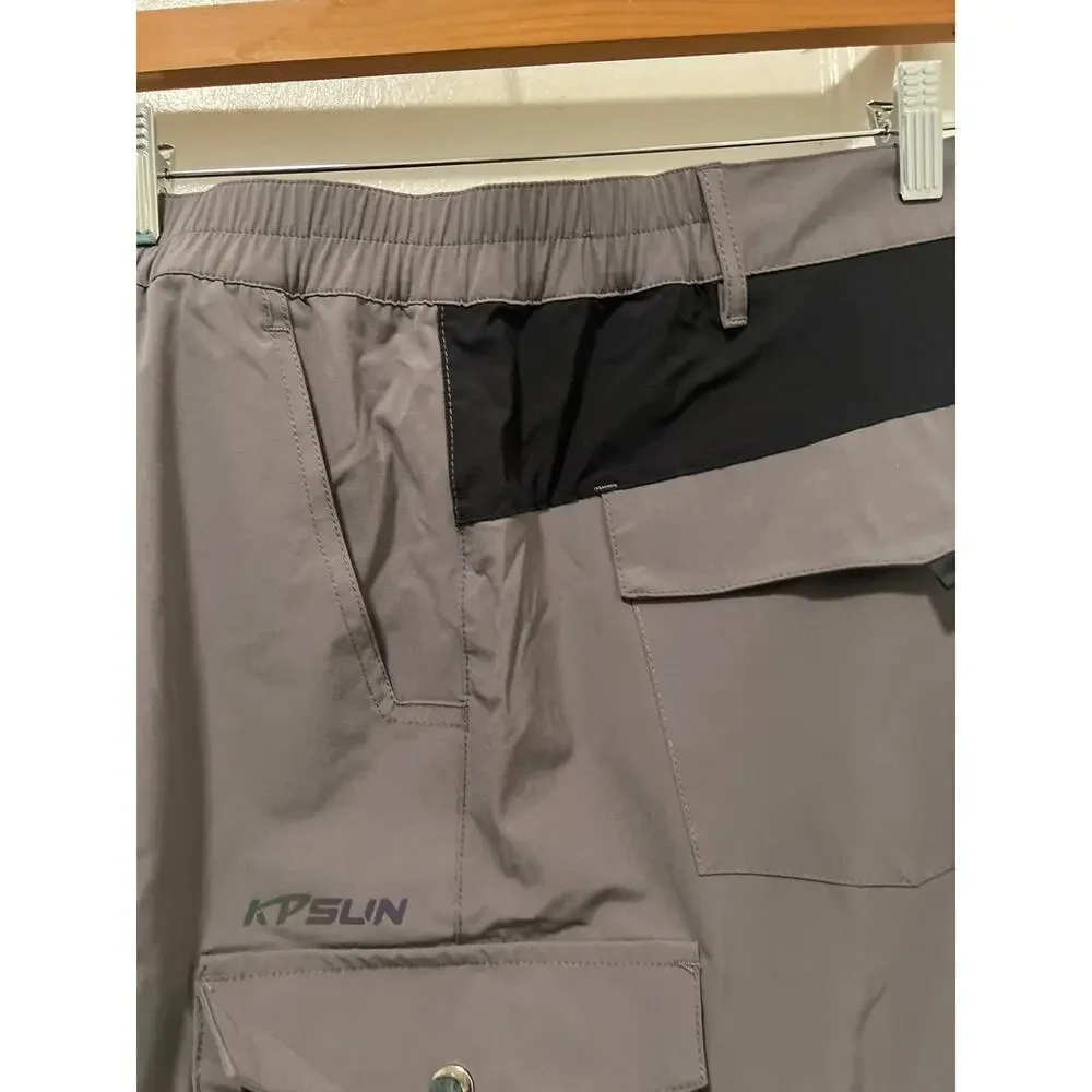 Men's Hiking Cargo Shorts Dark Grey and Black NWT Size L